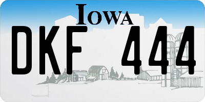 IA license plate DKF444