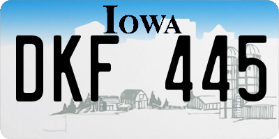 IA license plate DKF445