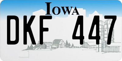 IA license plate DKF447