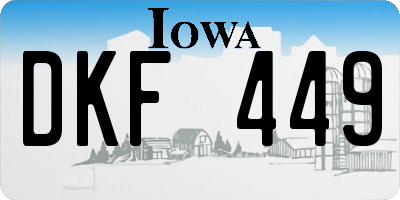 IA license plate DKF449