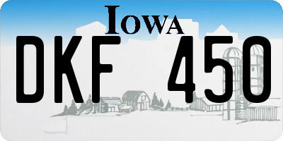 IA license plate DKF450