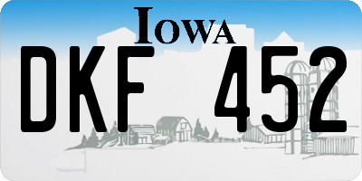 IA license plate DKF452