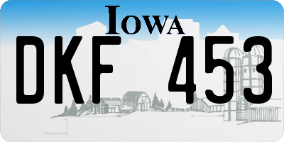 IA license plate DKF453