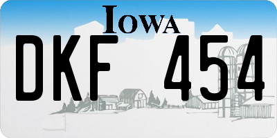 IA license plate DKF454