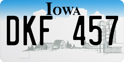 IA license plate DKF457