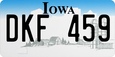 IA license plate DKF459