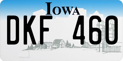 IA license plate DKF460