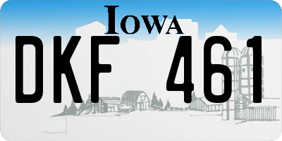 IA license plate DKF461