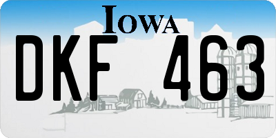 IA license plate DKF463
