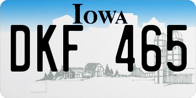 IA license plate DKF465