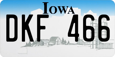 IA license plate DKF466