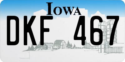 IA license plate DKF467