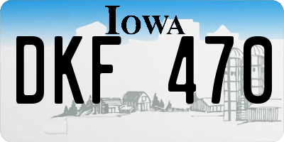 IA license plate DKF470