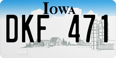 IA license plate DKF471