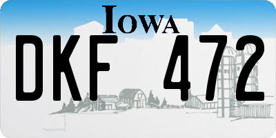 IA license plate DKF472