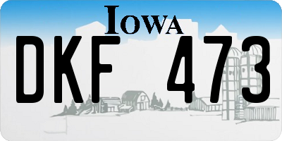 IA license plate DKF473