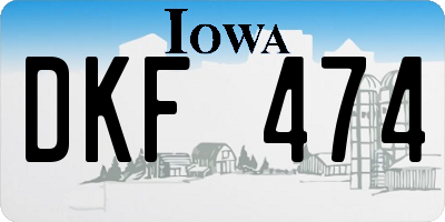 IA license plate DKF474