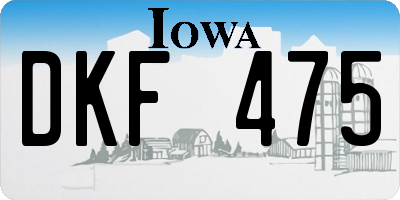 IA license plate DKF475