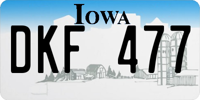 IA license plate DKF477