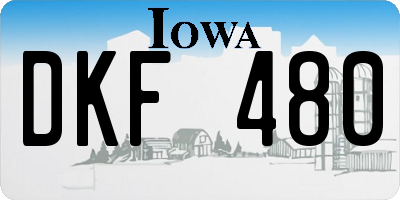 IA license plate DKF480