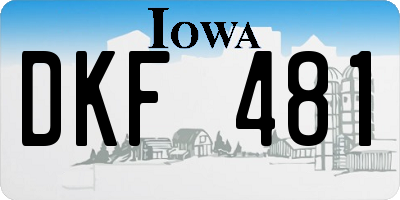 IA license plate DKF481