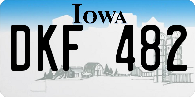 IA license plate DKF482