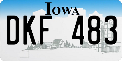 IA license plate DKF483