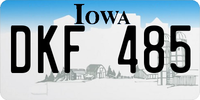 IA license plate DKF485