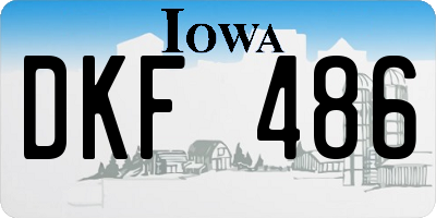 IA license plate DKF486