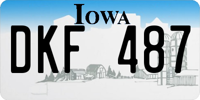 IA license plate DKF487