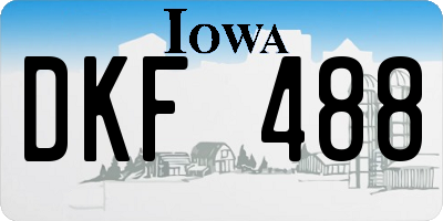 IA license plate DKF488