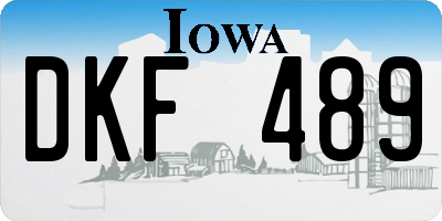 IA license plate DKF489
