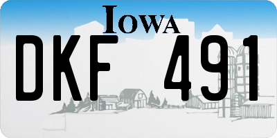 IA license plate DKF491