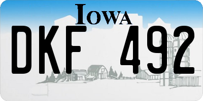 IA license plate DKF492