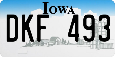 IA license plate DKF493