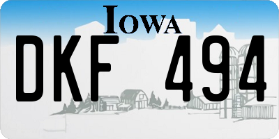 IA license plate DKF494