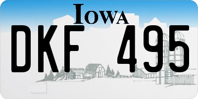 IA license plate DKF495