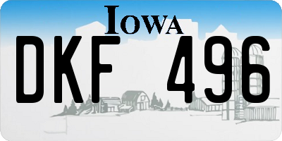 IA license plate DKF496