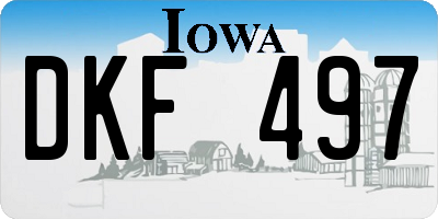 IA license plate DKF497