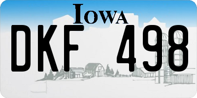 IA license plate DKF498