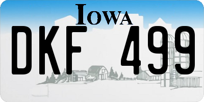 IA license plate DKF499