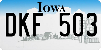 IA license plate DKF503