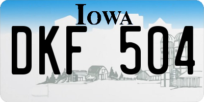 IA license plate DKF504