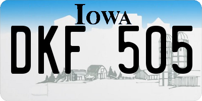 IA license plate DKF505
