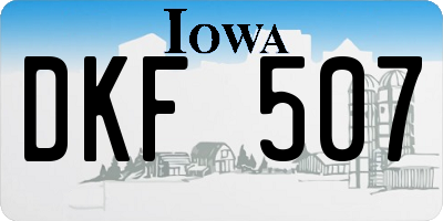 IA license plate DKF507