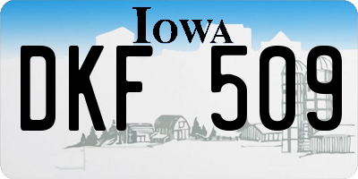 IA license plate DKF509