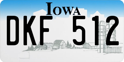 IA license plate DKF512