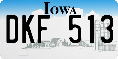 IA license plate DKF513