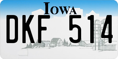 IA license plate DKF514
