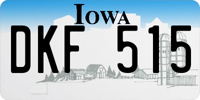 IA license plate DKF515